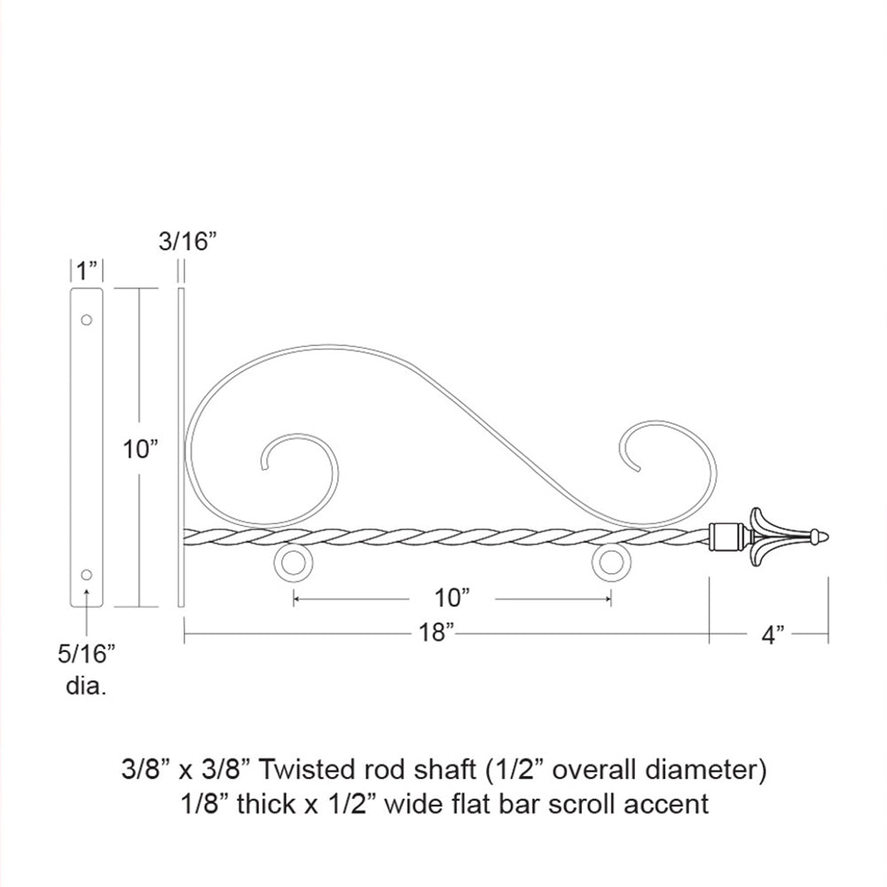 18 inch Regular Scroll Bracket
