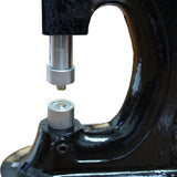 Stimpson 405 Heavy Duty Bench Press Grommet Machine with #2 Die Close Up of Die Head