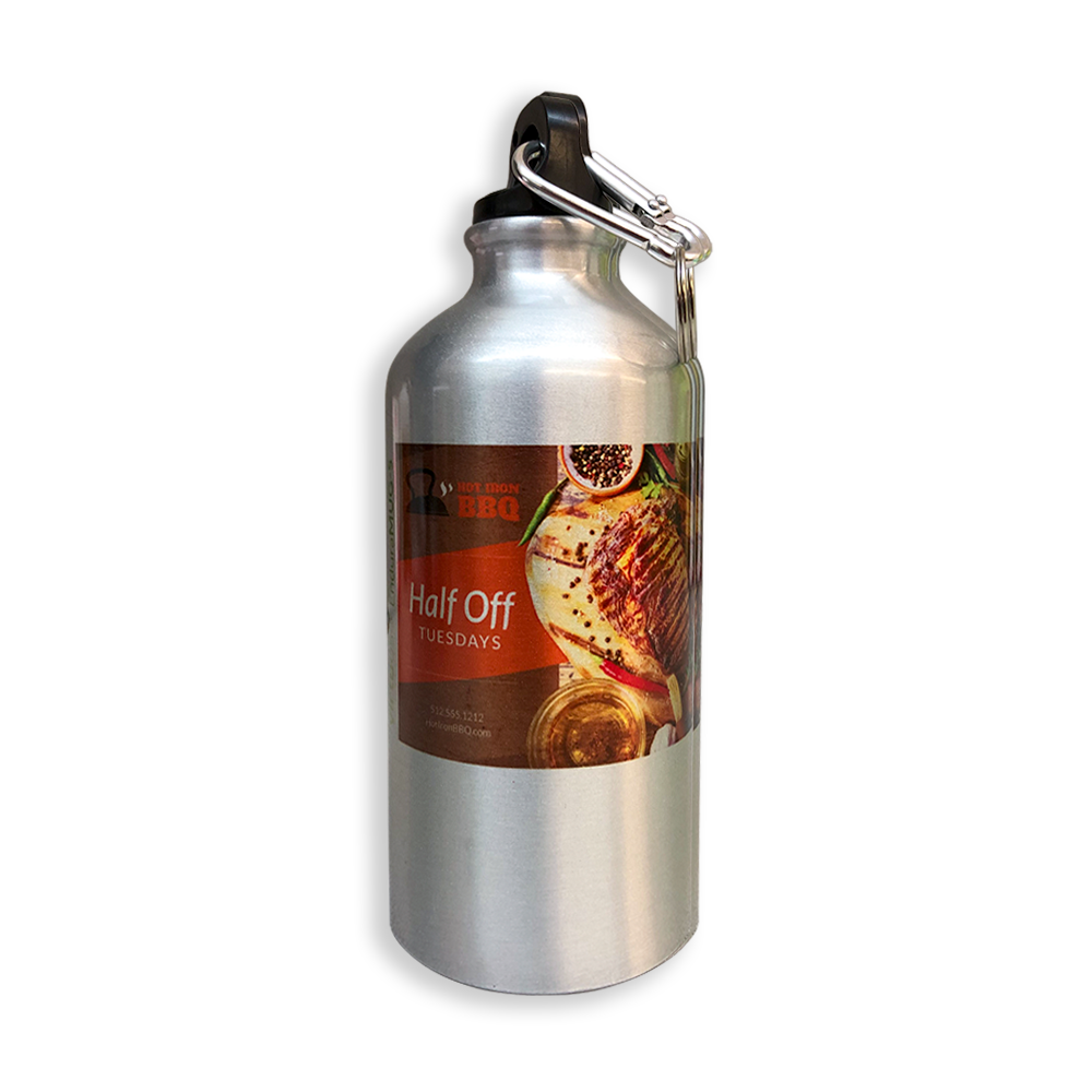 HTX Sublimation Blank - Aluminum Sports Water Bottle - Metallic Silver