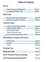UNINET White Toner Beginner's Notebook Table of Content Page