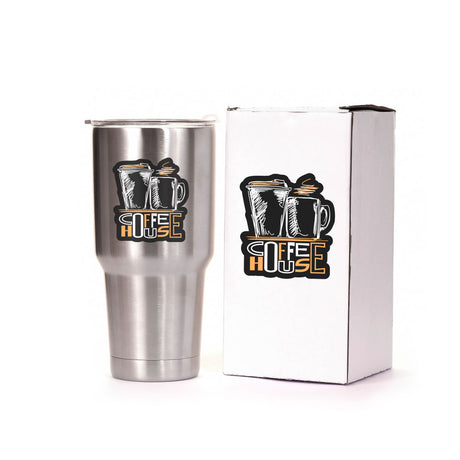 OraJet 1917 Printable Vinyl Sample on Stainless Steel Coffee Tumbler